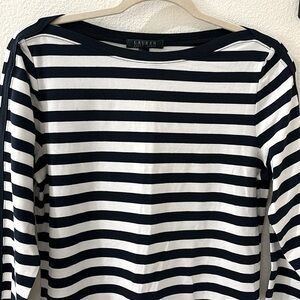 NWT Ralph Lauren 3/4 Long Sleeve Stretch Striped T-Shirt
